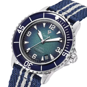 Relógio Masculino Mecânico Automático Cadisen Explorer Azul