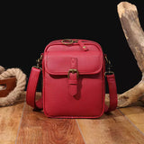 Shoulder Bag Feminina Dália Vermelha, Bolsa Transversal Feminina, Bolsa de Ombro Feminina, Bolsa de Couro, Shoulder Bag