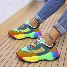 Tênis Colorido Feminino Confort Rainbow Verde