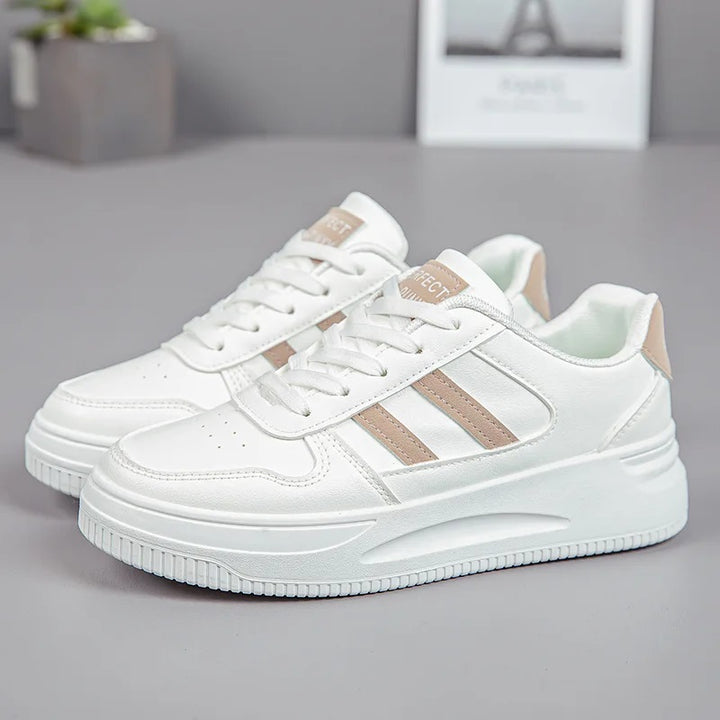 Tênis Feminino Branco Essence Com Marrom