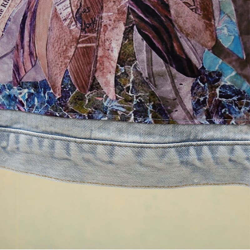 Jaqueta Jeans Feminina Com Desenho Floral E Lantejoulas - Machimelo 5